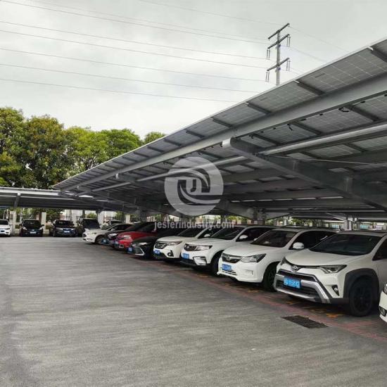 rooftop solar panel car parking structure